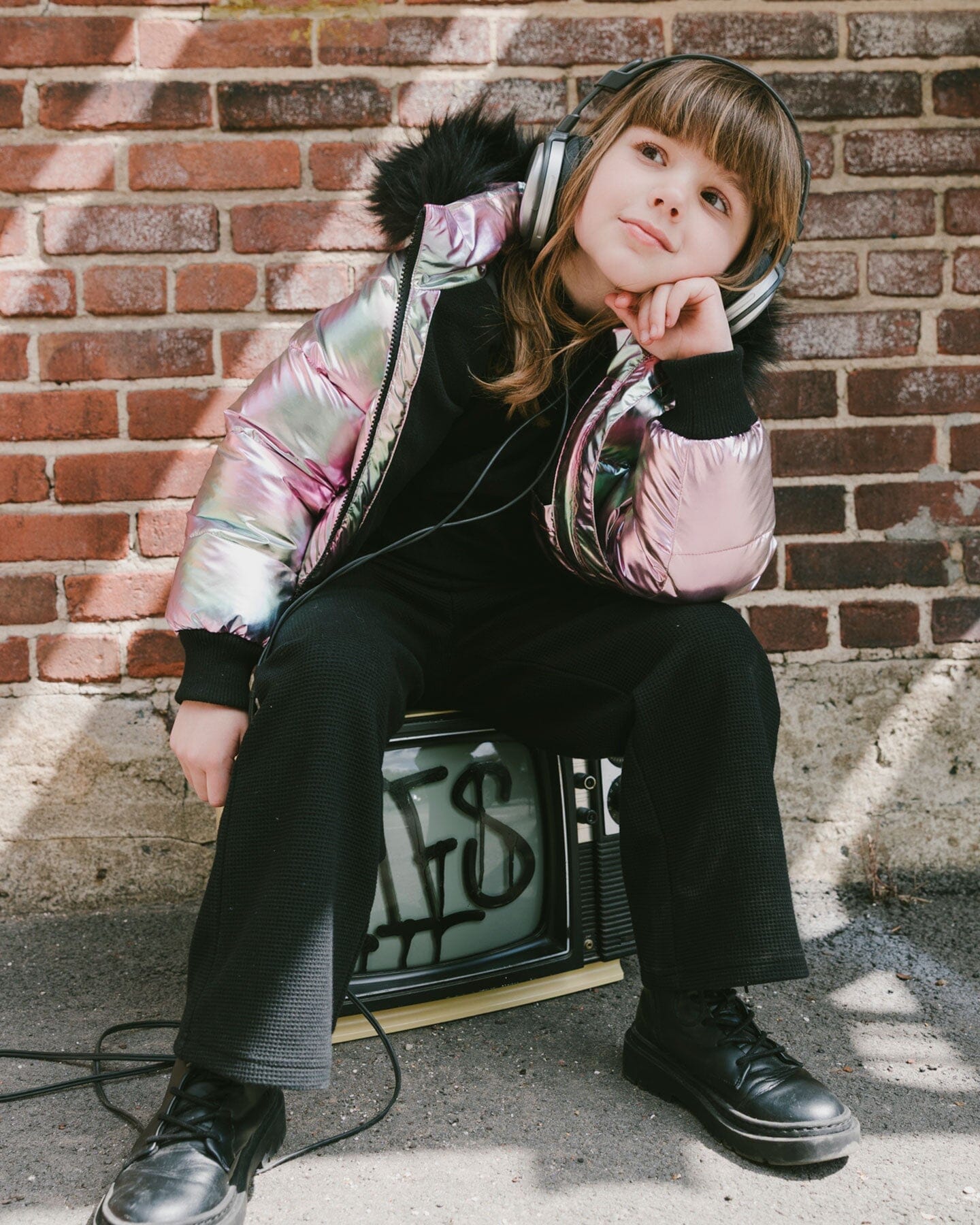 Multicolor Metallic Quilted Bomber-Style Winter Coat - Image 3