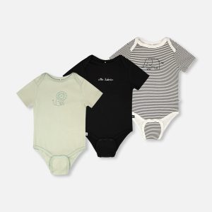 3 Pack Evolutive Organic Cotton Jersey Onesies Sage Green