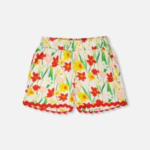 Viscose Shorts White Daffodil Print - Image 12