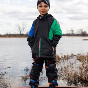 3-In-1 Two-Piece Mid-Season Outerwear Set Black Dinosaur Print - Image 3