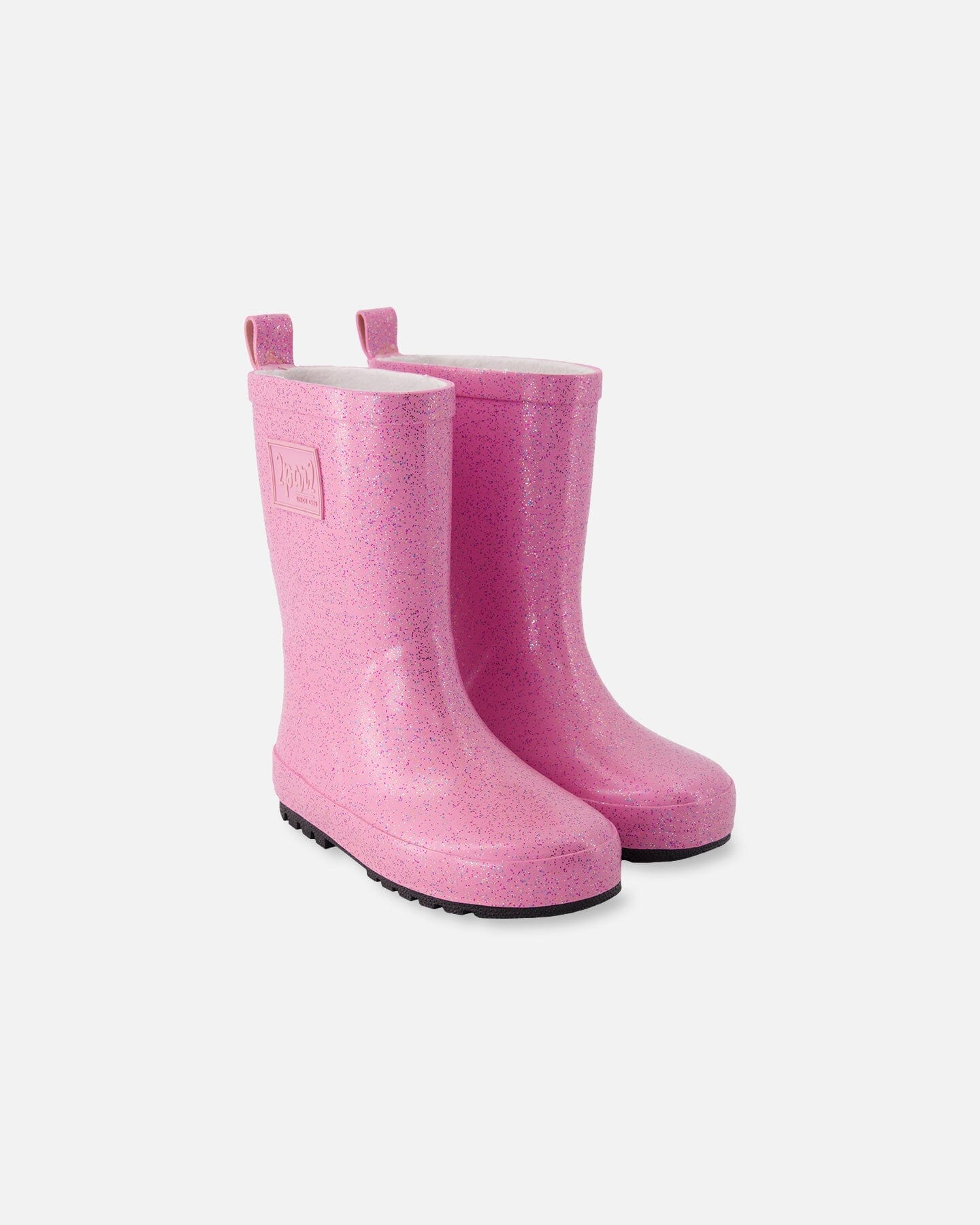 Rain Boots In Natural Rubber Pink Glitter - Image 6