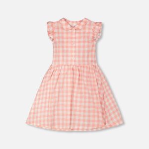 Sleeveless Button Down Dress Pink Gingham - Image 6
