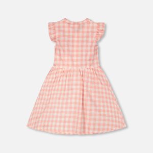 Sleeveless Button Down Dress Pink Gingham - Image 3