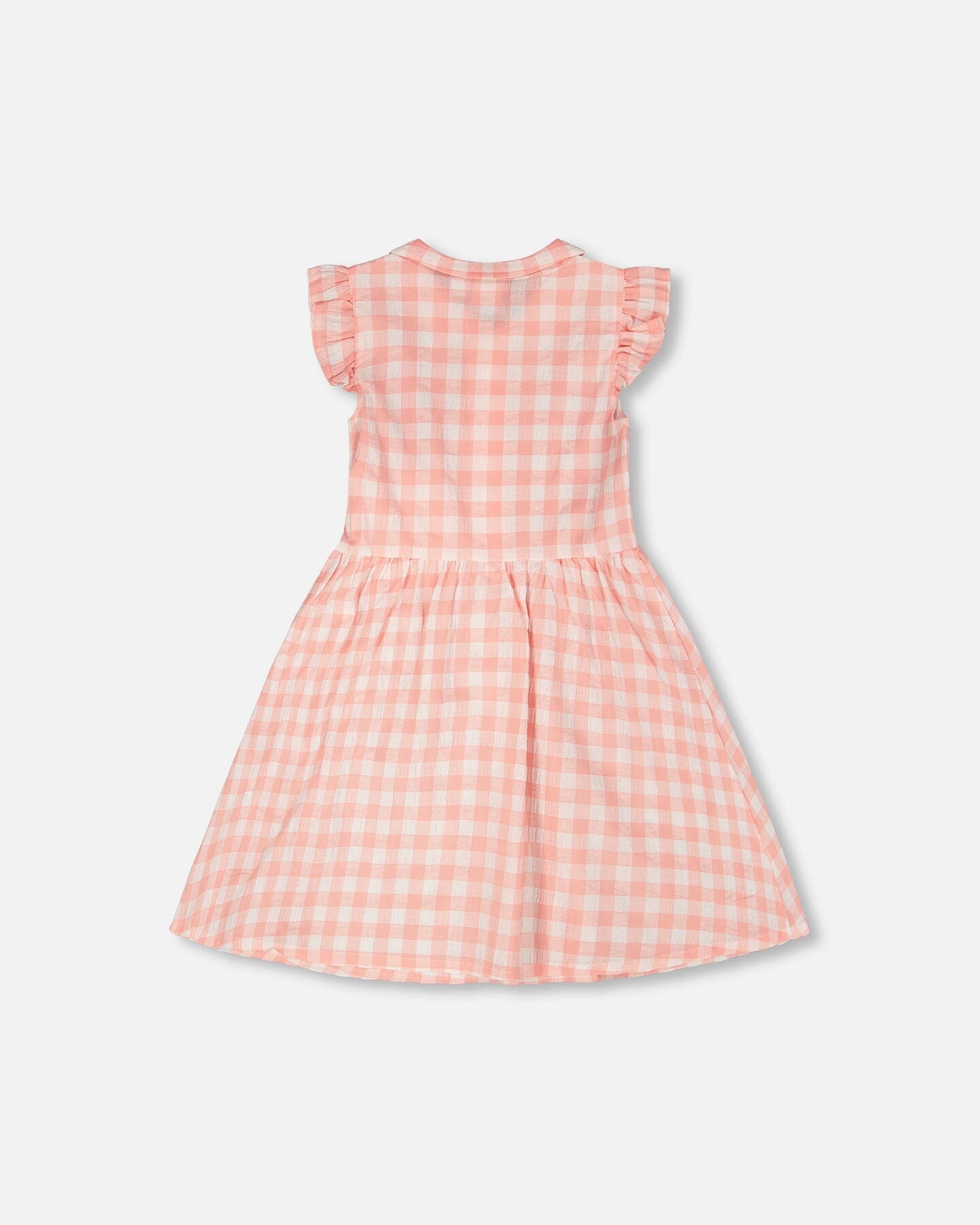 Sleeveless Button Down Dress Pink Gingham - Image 3