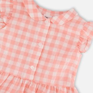Sleeveless Button Down Dress Pink Gingham - Image 4