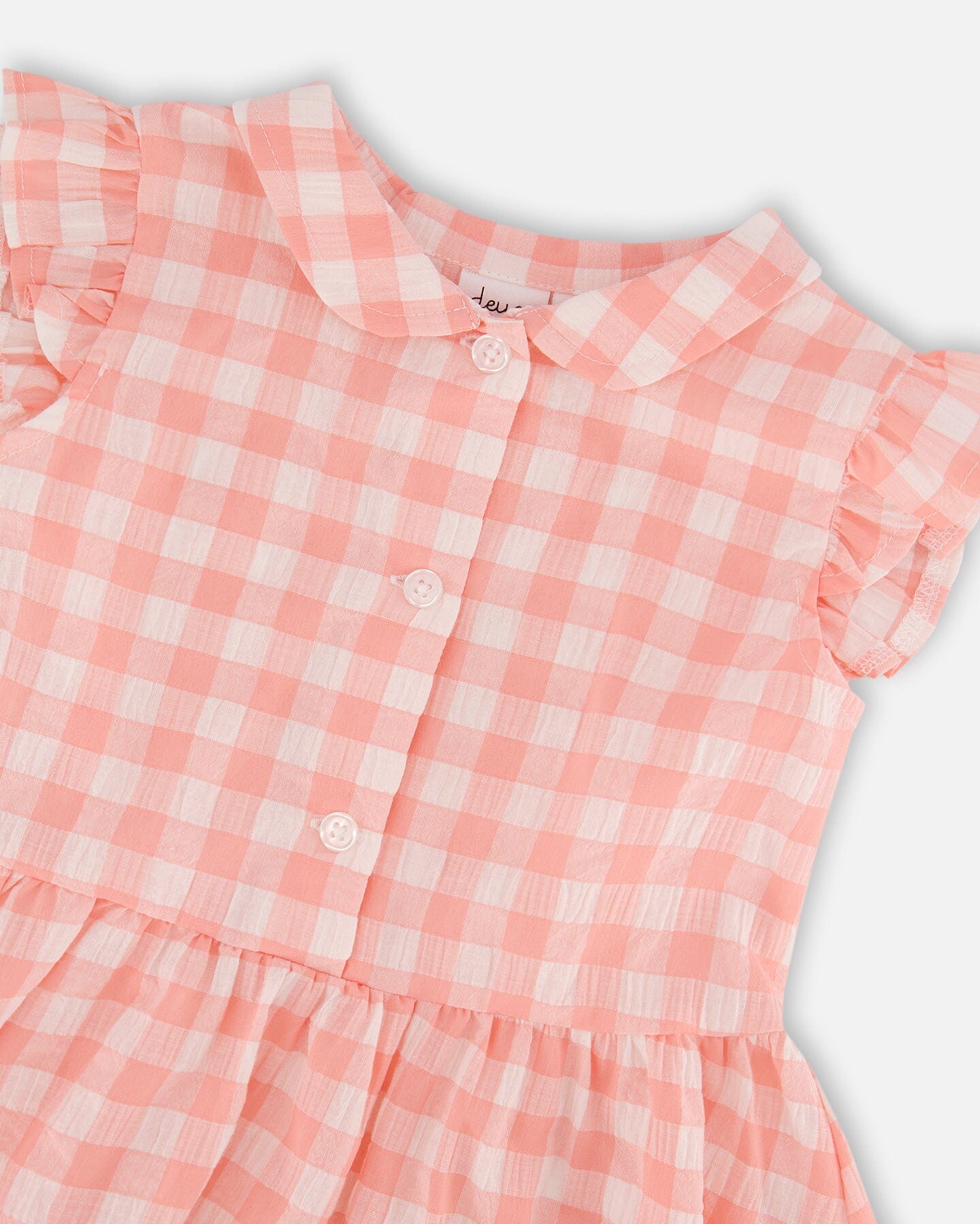 Sleeveless Button Down Dress Pink Gingham - Image 4