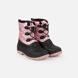 Quilted Winter Boots With Polar Fleece Lining Pale Dusty Pink