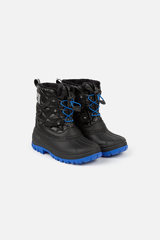 Quilted Winter Boots With Polar Fleece Lining Noir