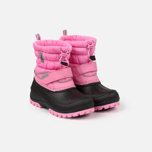 Deux par Deux dusty pink winter boots with thermal rubber feet, fleece lining, and chunky treads for –30°C protection