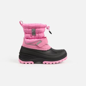 Deux par Deux dusty pink winter boots with thermal rubber feet, fleece lining, and chunky treads for –30°C protection