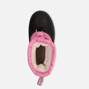 Deux par Deux dusty pink winter boots with thermal rubber feet, fleece lining, and chunky treads for –30°C protection