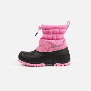 Deux par Deux dusty pink winter boots with thermal rubber feet, fleece lining, and chunky treads for –30°C protection